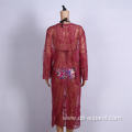 purple embroidered beach cover ups kaftans dress beachwear